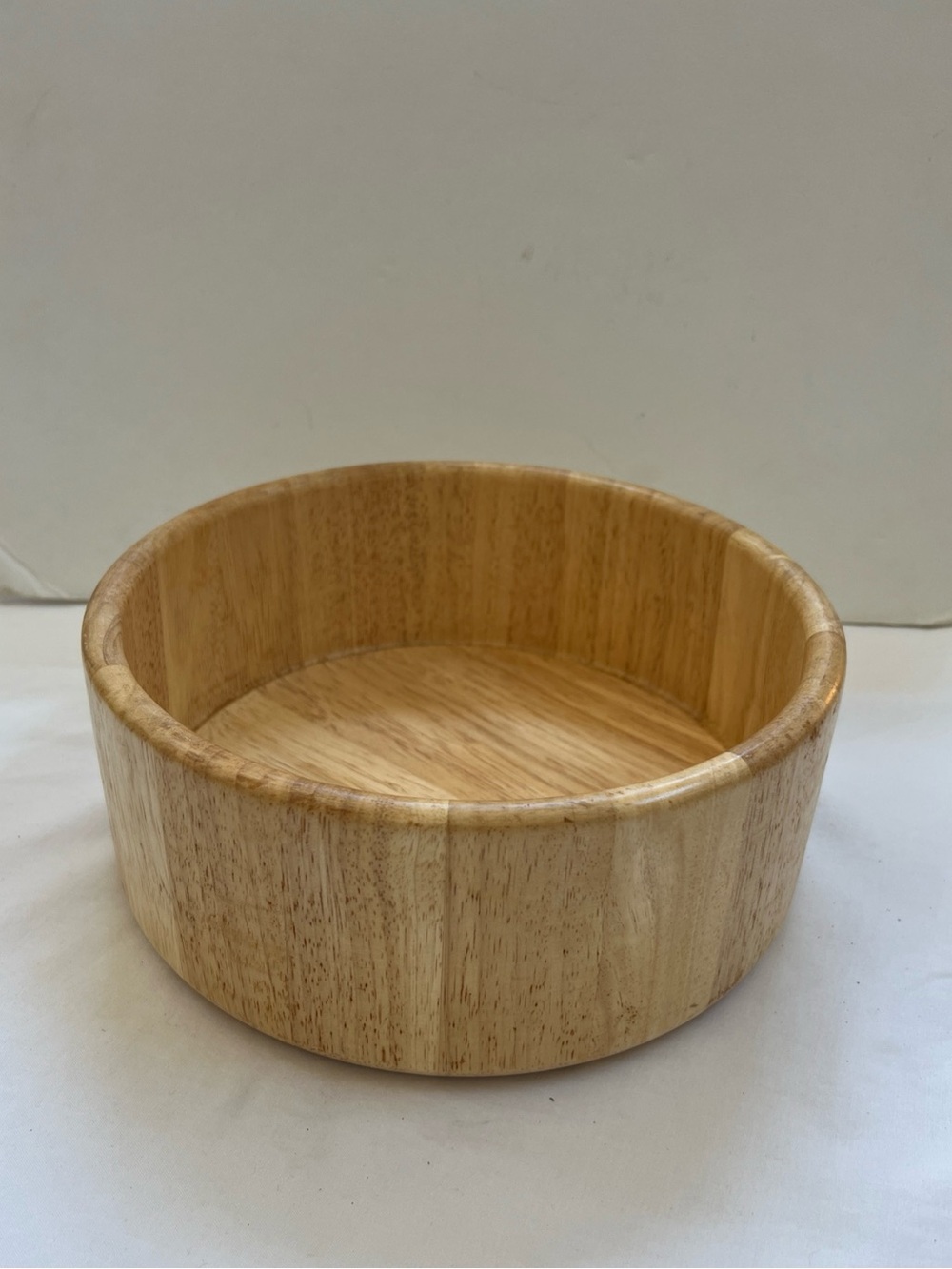 Natural Wooden Salad Bowl Round Solid Plain Pattern Unbranded About 10"x4.5"